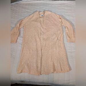 Universal Thread Peach Open-Front Ribbed Long Cardigan, Women's Size Small